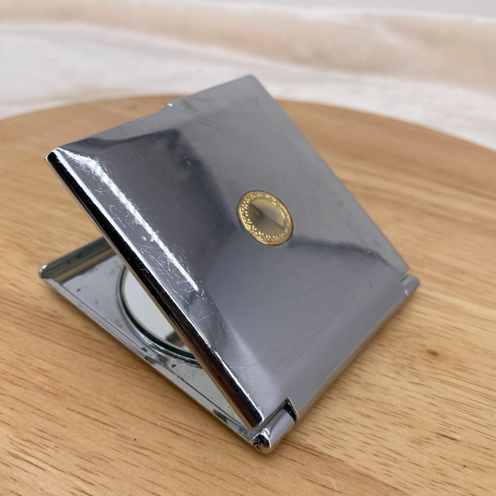 Vintage Mary Kay Compact Double Mirror Silver Tone Square Collectible Vanity